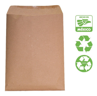 SOBRES BOLSA TAMAÑO OFICIO EN PAPEL BOND 120 GRS 100% RECICLADO, PARA CORRESPONDENCIA CON SOLAPA ENGOMADA, MEDIDAS 24 X 35 CM